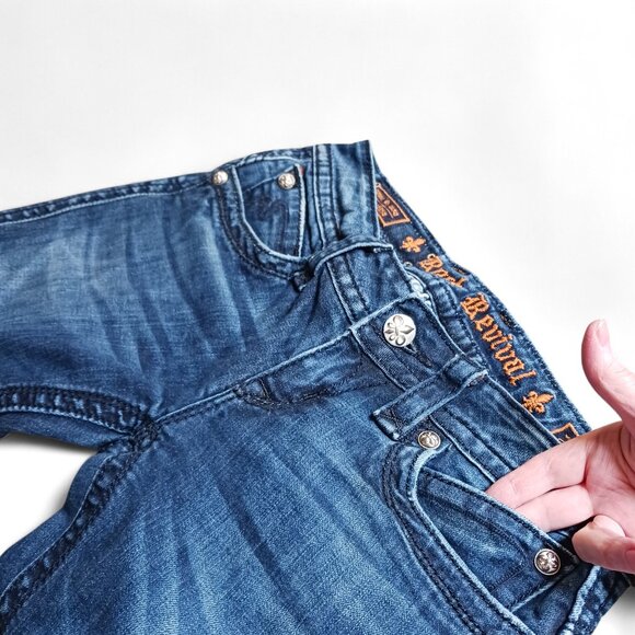 Rock Revival Heather Boot Cut Jeans Size 27 Y2K Sequin Back Pockets Fleur-de-Lis - Picture 15 of 16
